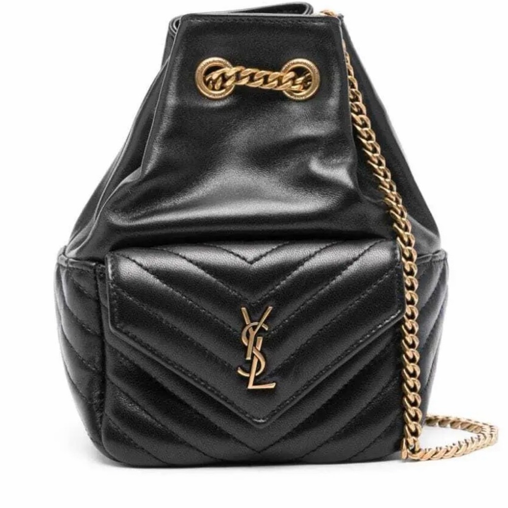 Yves Saint Laurent Black and Gold nano bucket